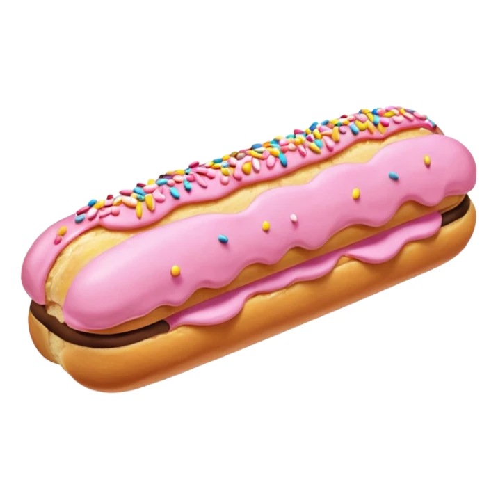 eclair with pink fondant and sprinkles sticker