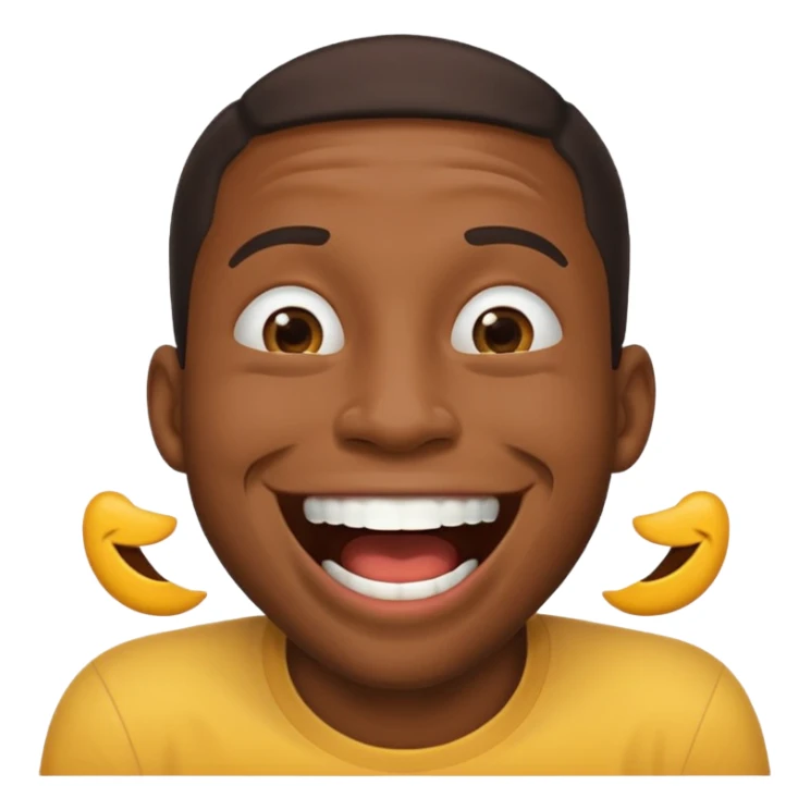joy emoji laughing covering mouth black man sticker