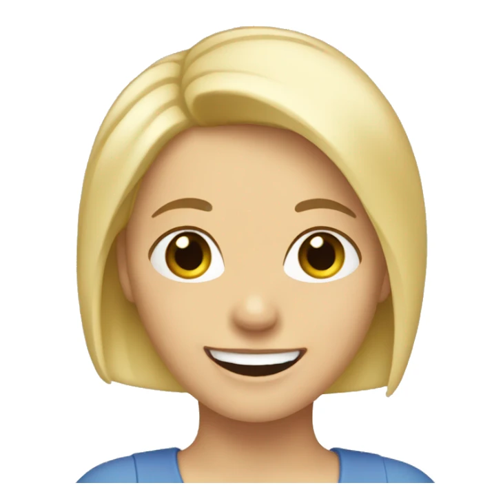 short blonde haired woman smiling and waving sticker