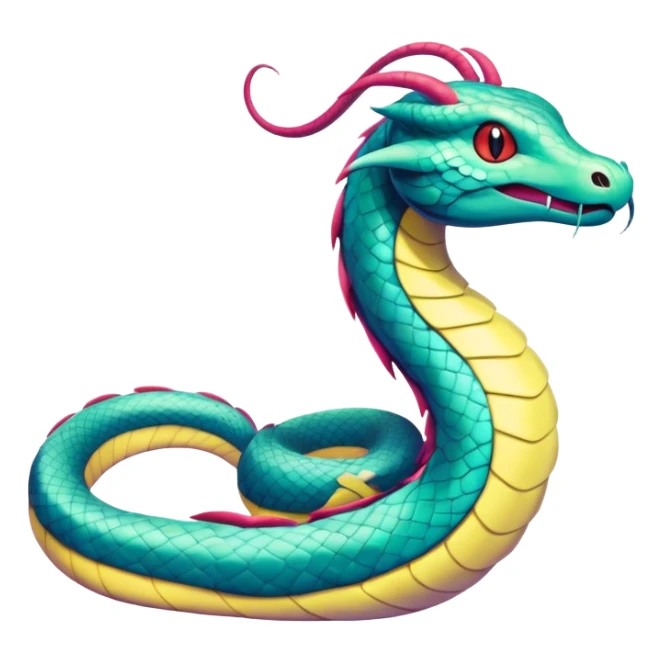 Colorful Seviper-Dragonair-hybrid, full body, sticker