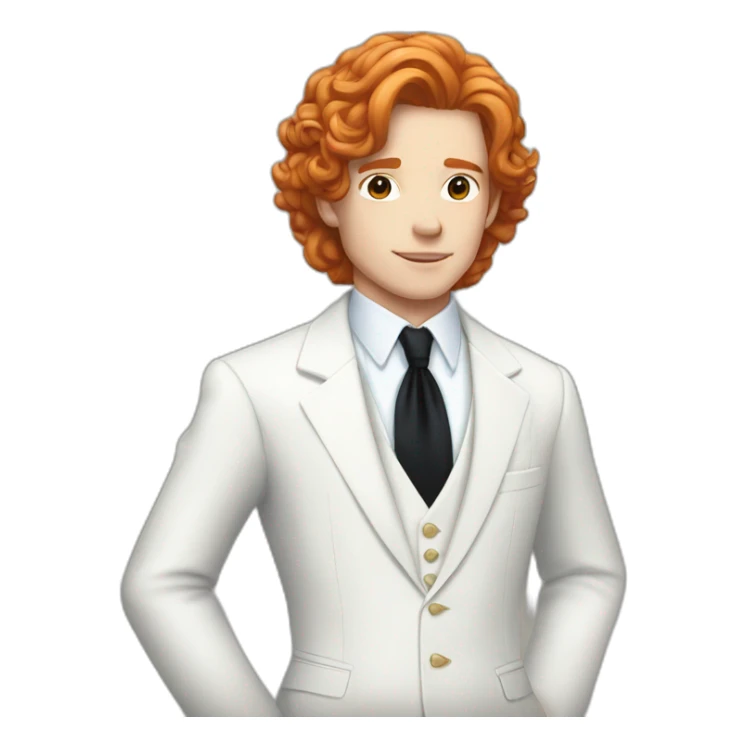 Blue rose black prince ginger hair white suit sticker
