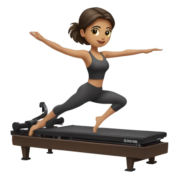 Brunette girl doing reformer Pilates sticker