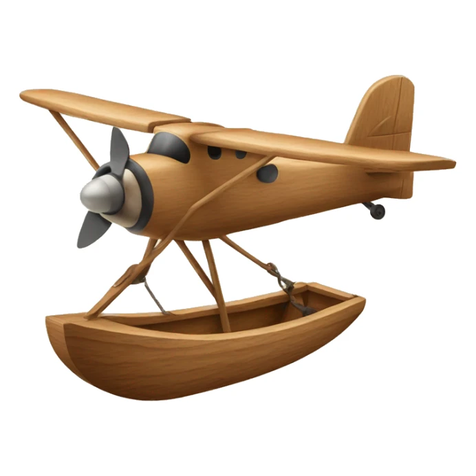 Fishing flying a plane made out of wood sticker