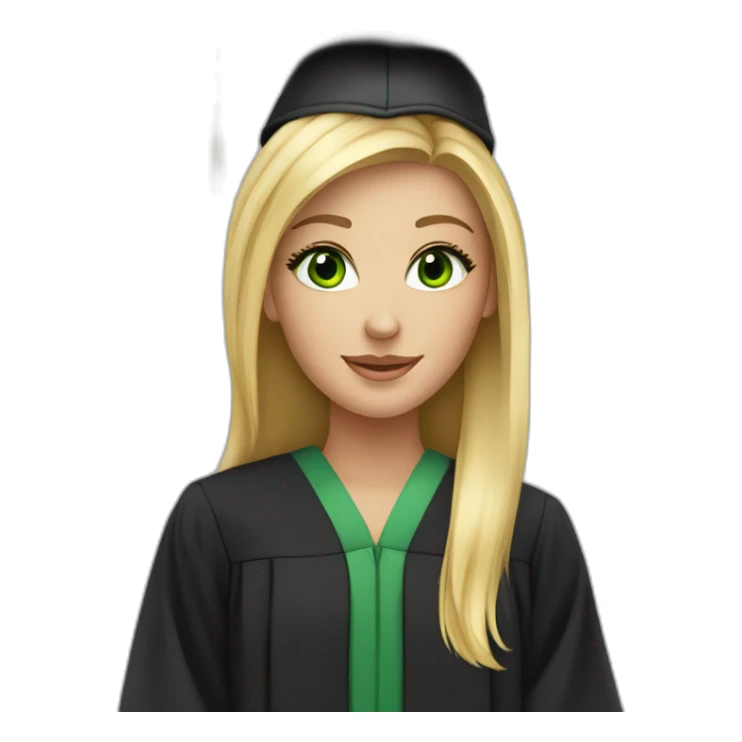 Graduating blonde green eyed girl sticker