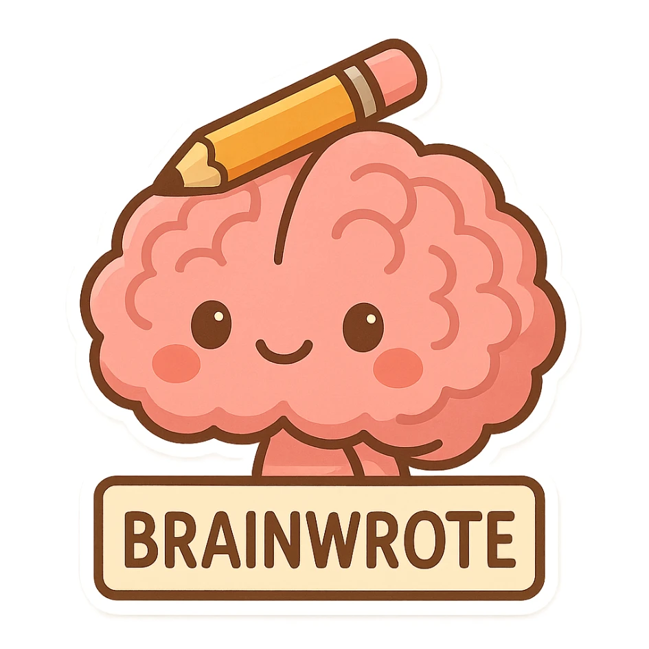 Brainwrote icon sticker