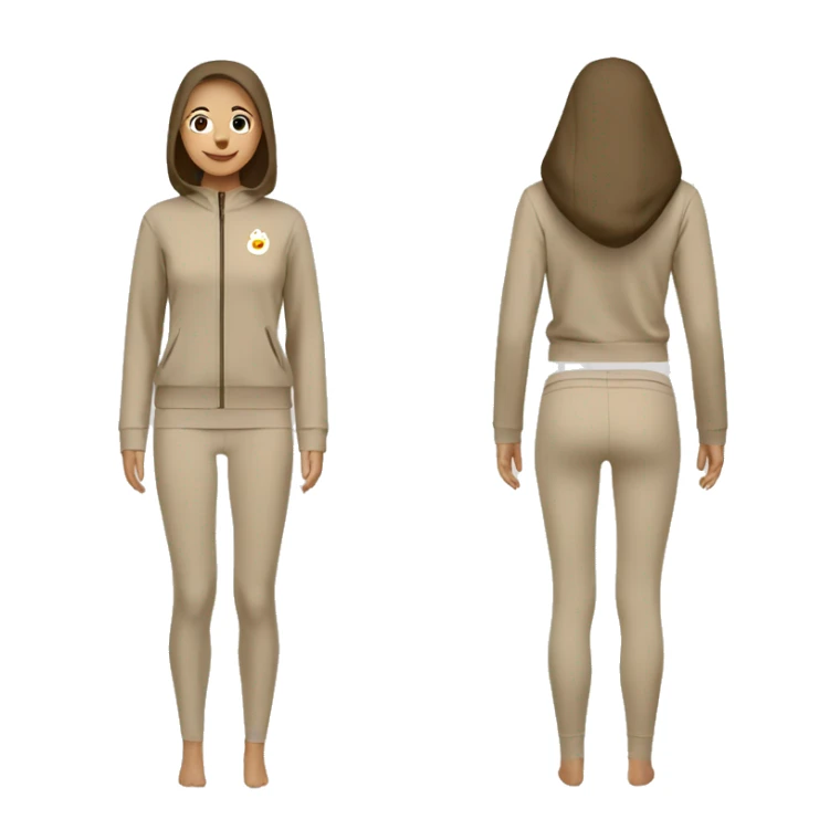 Beige leggings and long sleeve zip top sticker