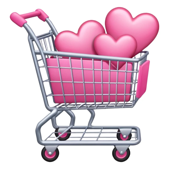 make shopping cart with very girly pink tones. sticker