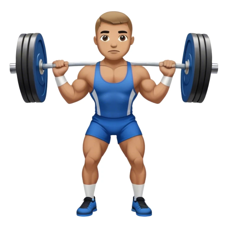 powerlifter with blue shorts perfoming deadlift sticker