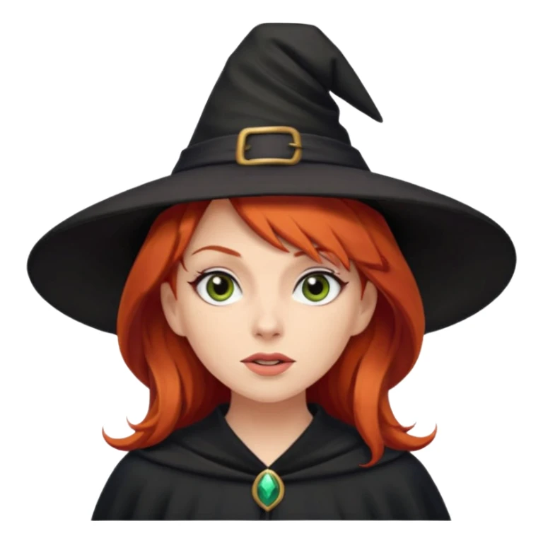 Red haired witch, sassy, rolling eyes upwards rude sticker