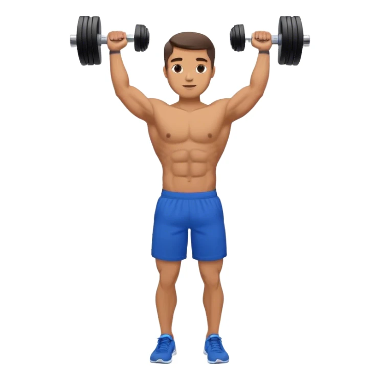 man with blue shorts doing dumbbell lateral-raise (T-pose) side-deltoid exercise sticker