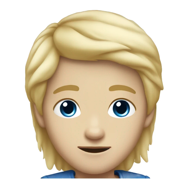 young boy with blonde hair and blue eyes full view no shirton sticker