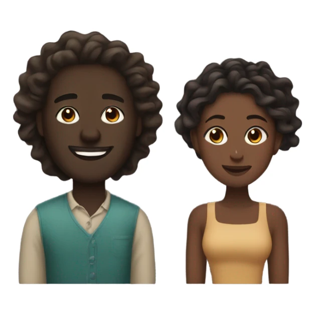 Dark skin man with waves with tan woman with locs sticker