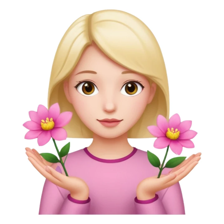 Girl with two hands in front sticker