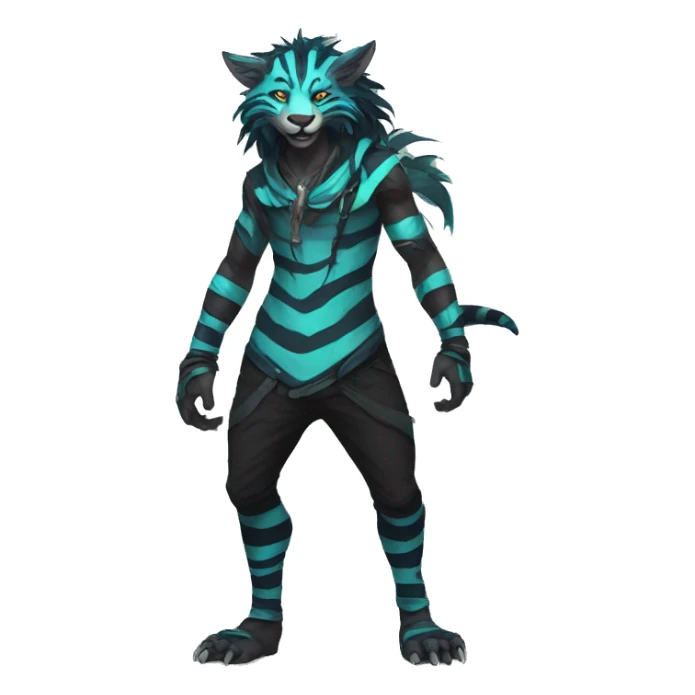 Cool Edgy Vernid species with stripes by LiLaiRa full body sticker