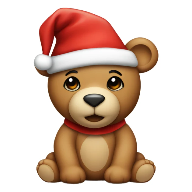 teddy with christmas hat sticker