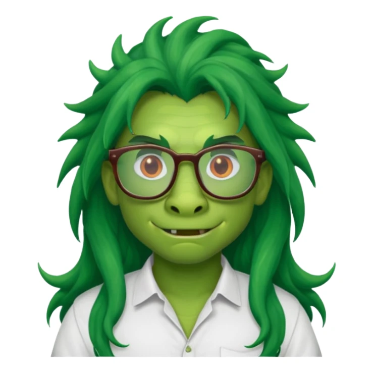 long hair dragon with shirt and glasses sticker