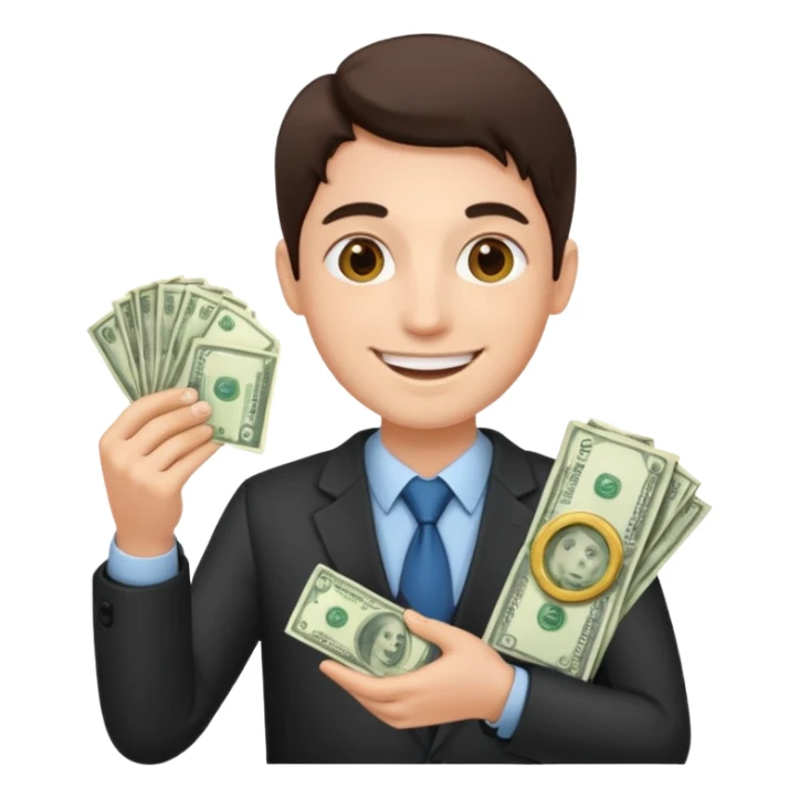 investor, one person, money sticker