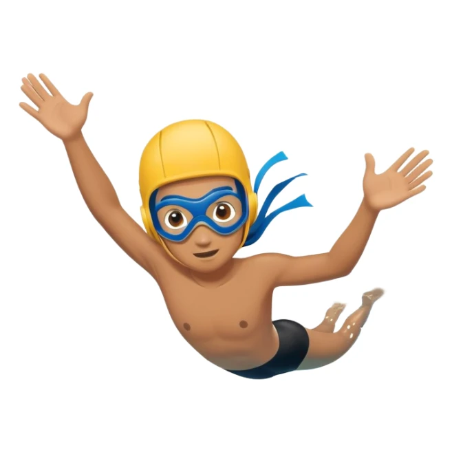 determined pool diver dives into a pool of confidence blue water underneath  sticker