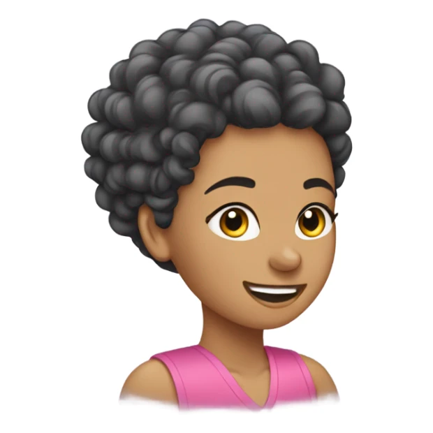 A girl with curly hair shaving her head sticker
