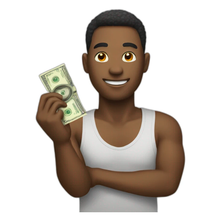 Haapy emoji with cash on hand sticker