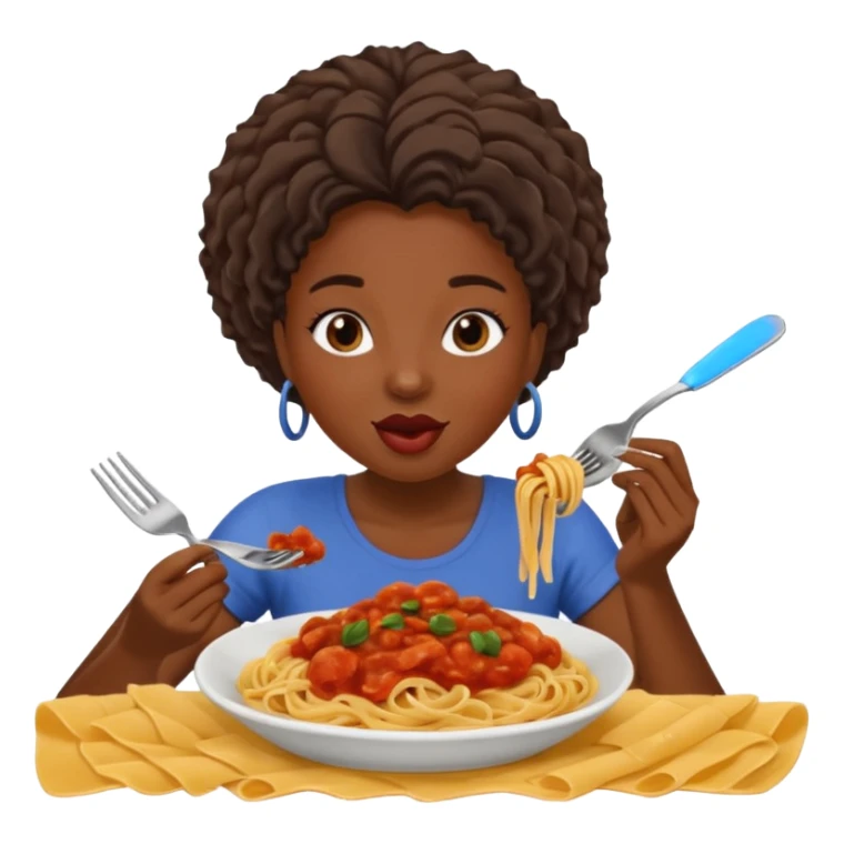 the black woman who eats pasta sticker