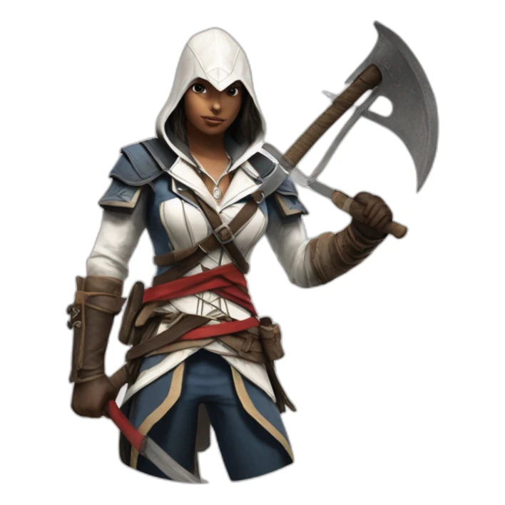 Connor's avatar with her ax in Assassin's Creed 3 sticker