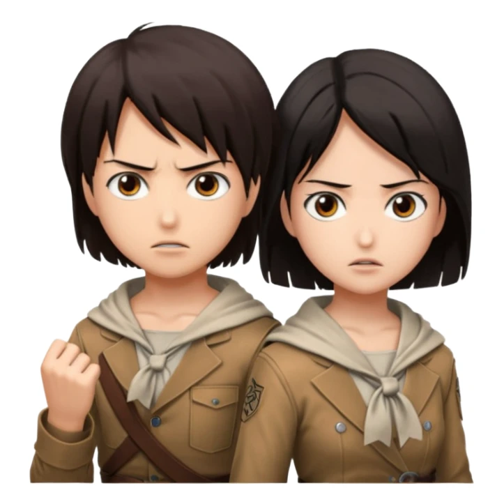 Attack On Titan, Eren Yeager and Mikasa sticker