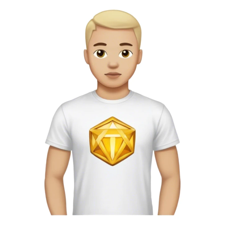 A man with the wealthyhood logo (https://wealthyhood.com) on his t-shirt sticker