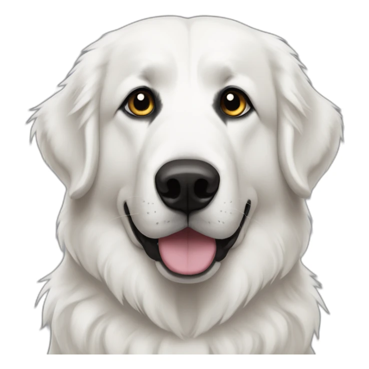 great Pyrenees adult with black ears and black eyes sticker
