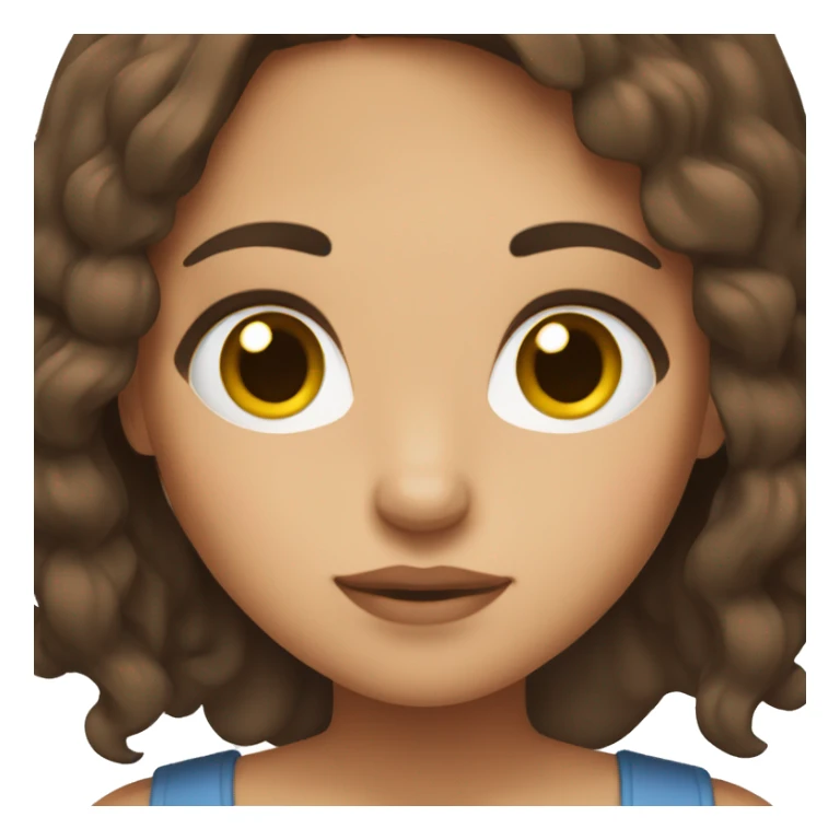 a medium bruntte girl with a brown hair  sticker