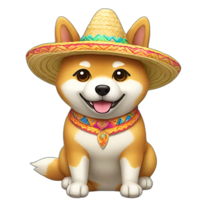 shiba inu wearing sombrero sticker