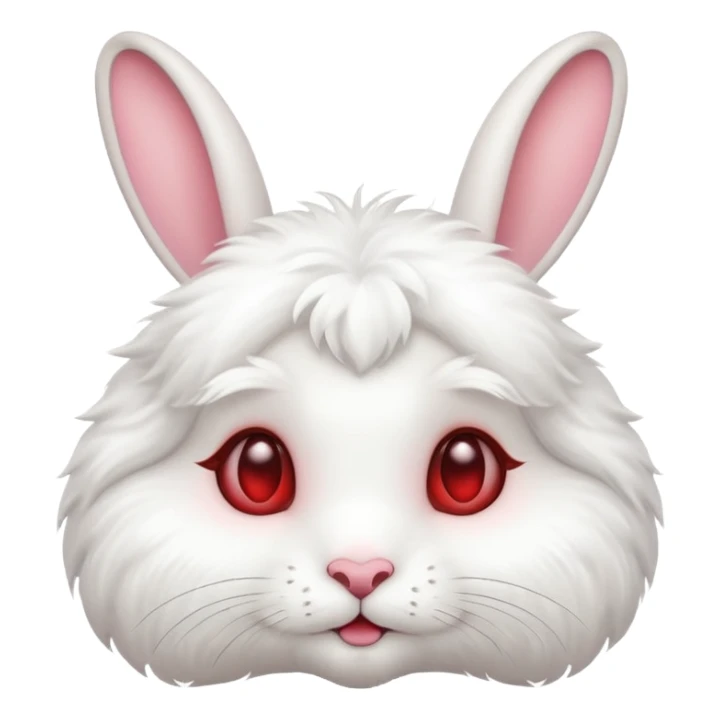 White rabbit heart eyes  sticker