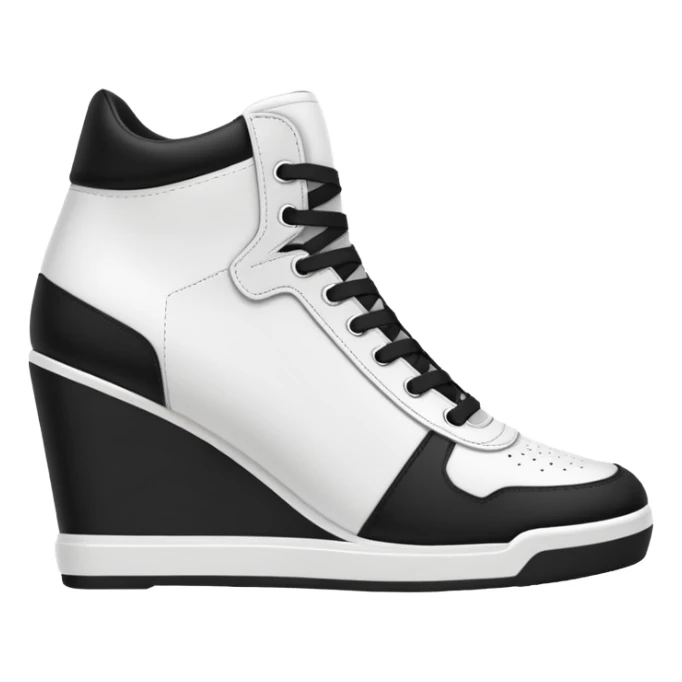 line art wedge sneakers no color sticker