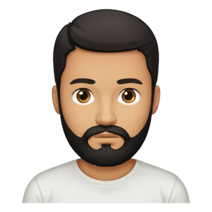 manwith black beard in white t shirt sticker