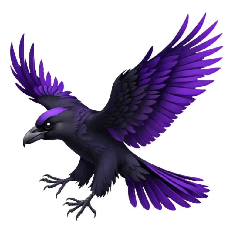 Black  and purple realistic Raven wings sticker