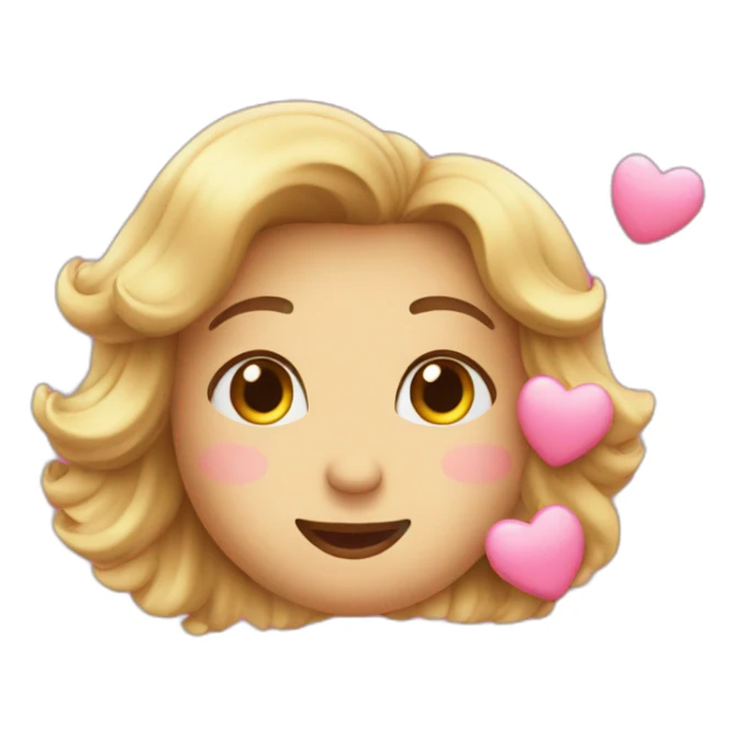 Emoji avec des coeurs qui écoute de la musique  sticker