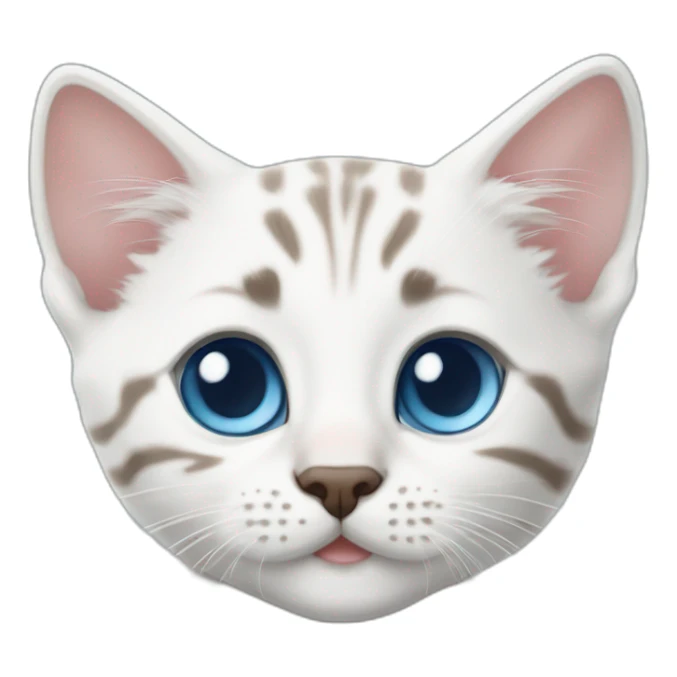 White Bengal kitten blue eyes sticker