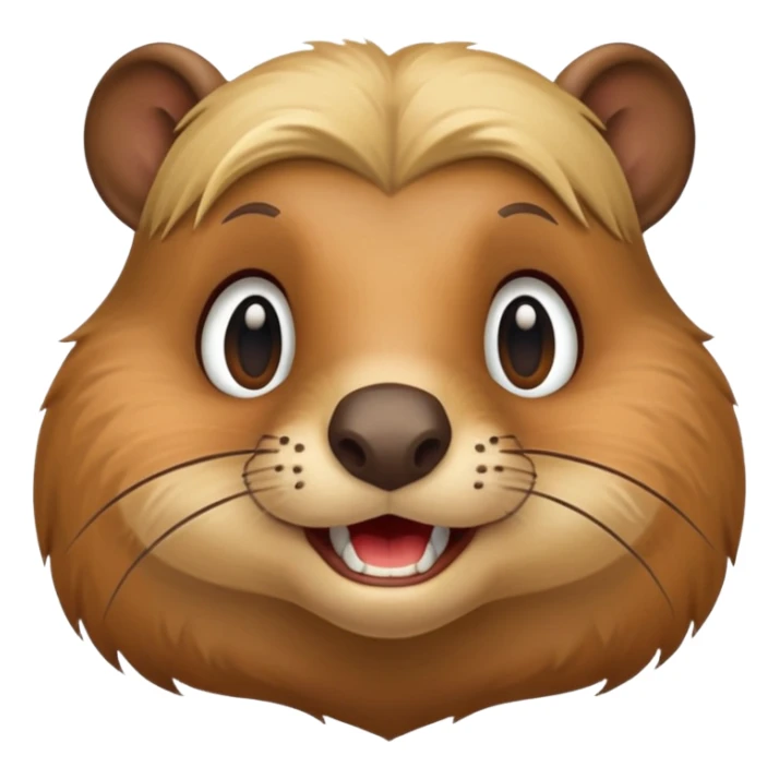 Female beaver rodent teeth and blonde hair sticker