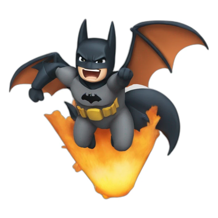 batman flying on top of a charizard sticker
