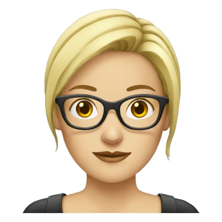 blonde european women with glasses office sticker
