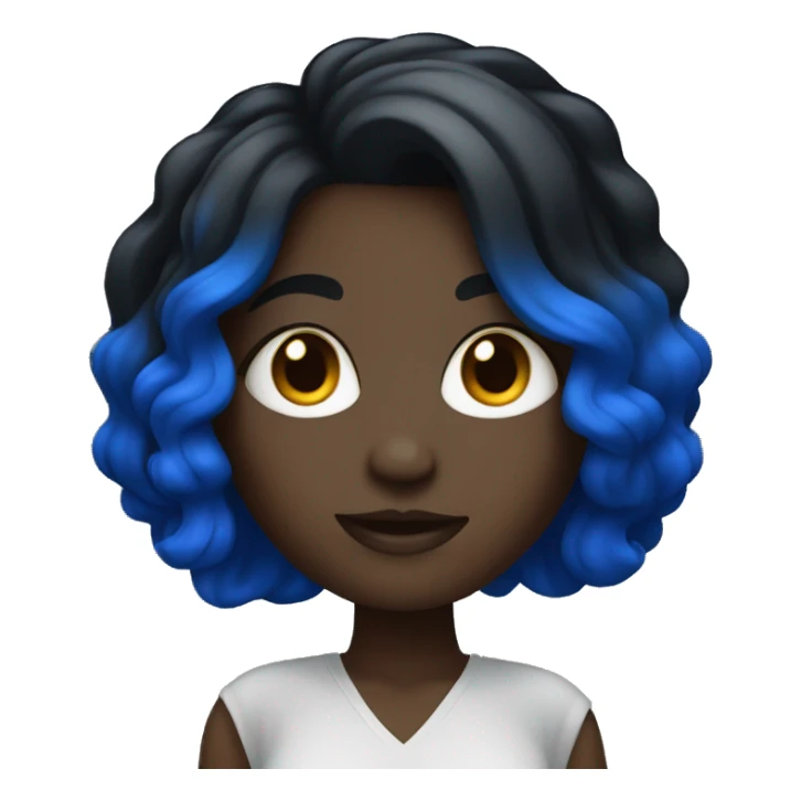 Lighting black girl with royal blue hair  sticker