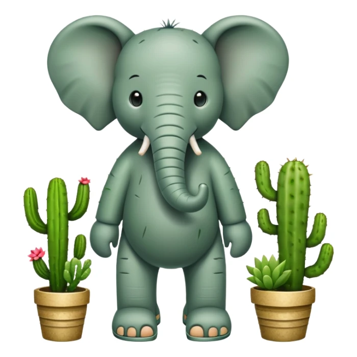 Elefante cactus con sandalias sticker