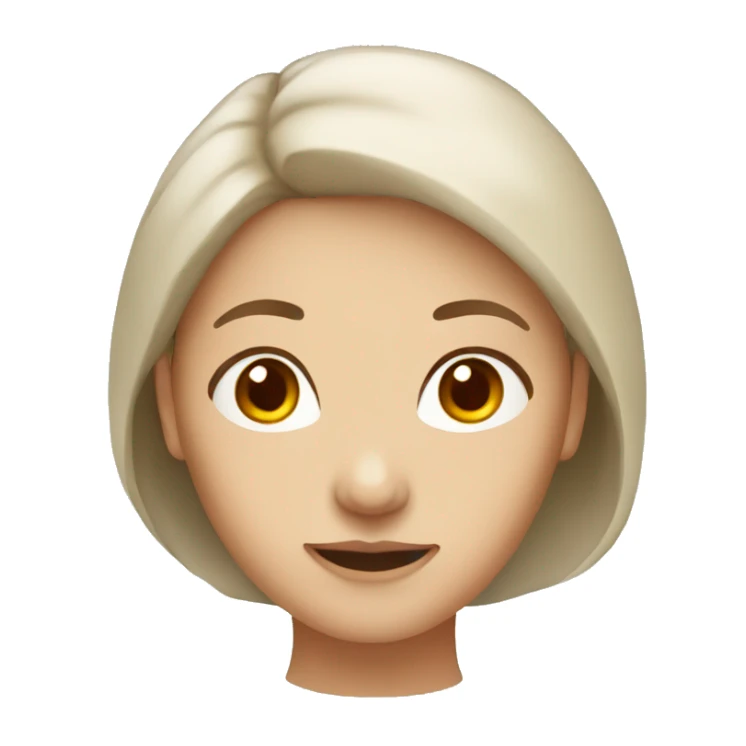 a white Asian woman with red hair and brown eyes sticker