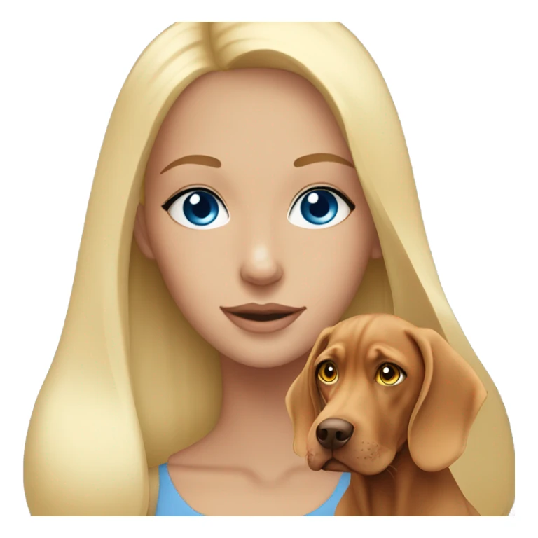 Pretty blonde girl blue eyes with vizsla sticker