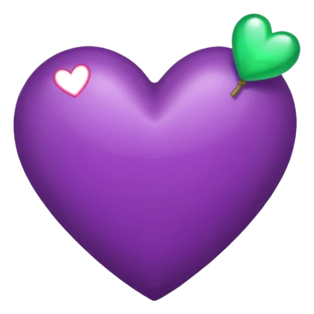 Hazme un emoji de un corazón morado con un corazón verde dentro sticker
