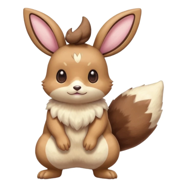 Pastel buneary-lopunny-furret-eevee-fusion (full body) sticker