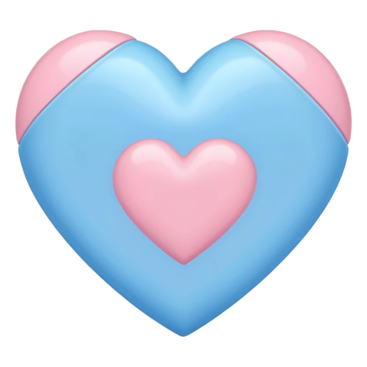 light pink and blue heary sticker
