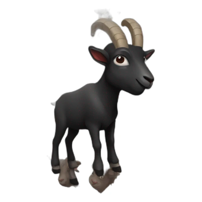 Black goat is on the red star sticker