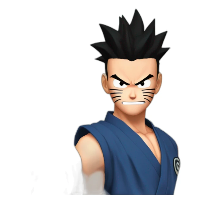 goku vs naruto vs rui vs zoro sticker