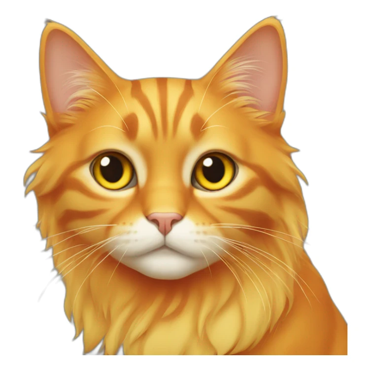 orange and yellow cat with long hair sticker